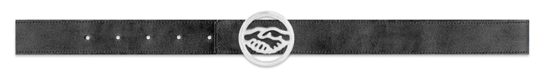 93 Sierra/Crosses Logo Reversible Leather Belt Silver/Black