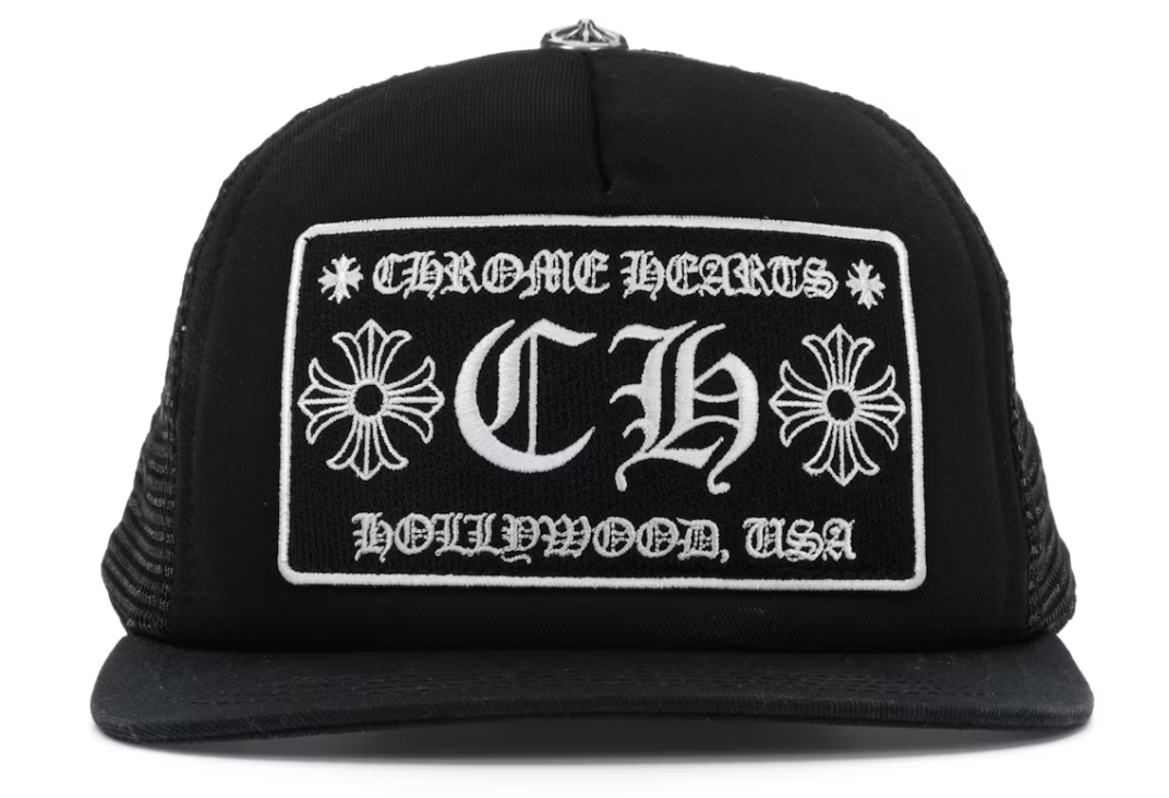 Chrome Hearts CH Hollywood Trucker Hat Black/Black