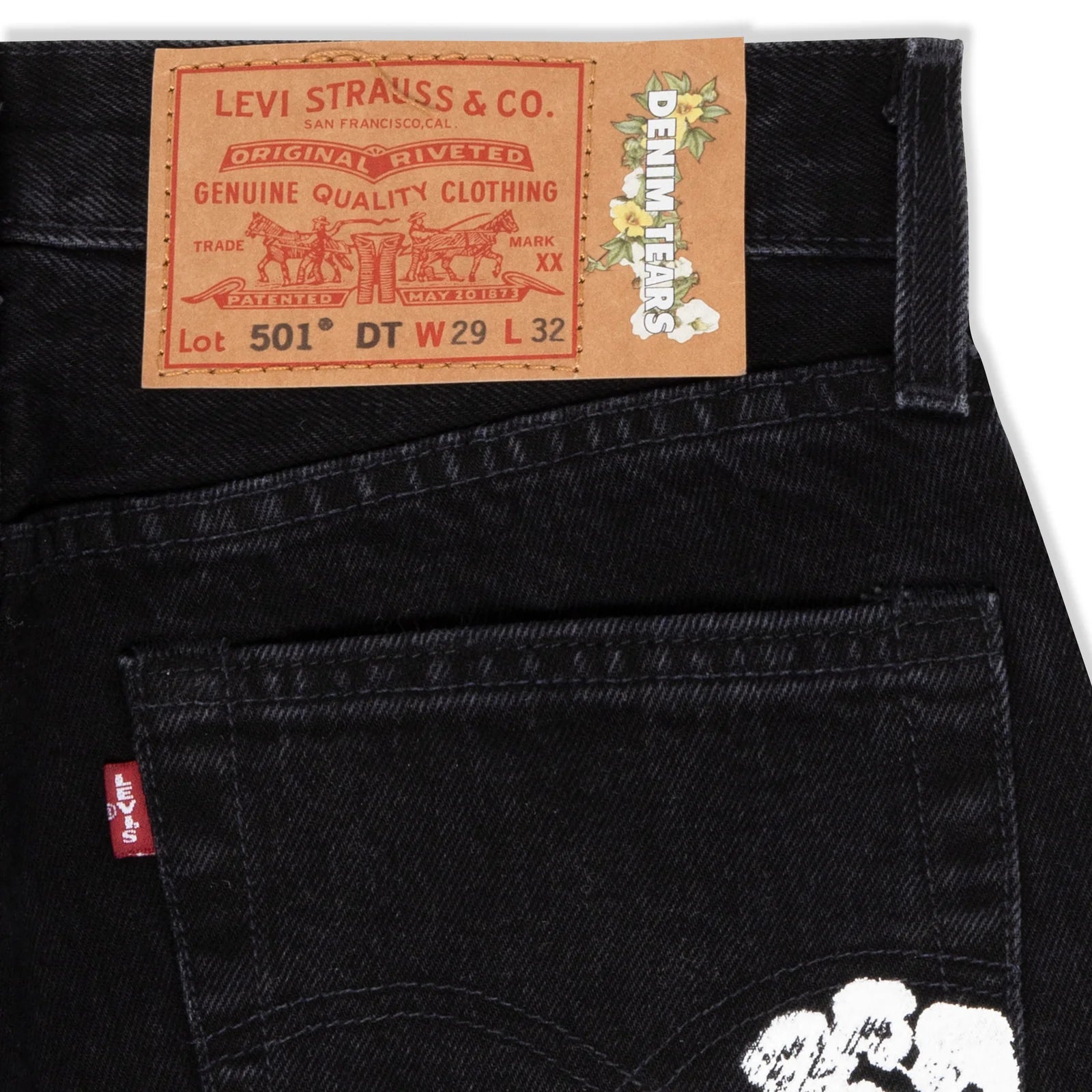 Denim Tears Levi's 501 The Cotton Wreath Jean Black