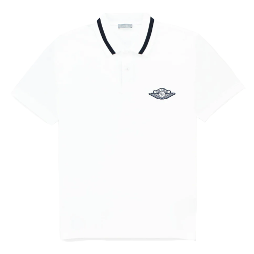 Dior x Jordan Logo Polo Shirt White