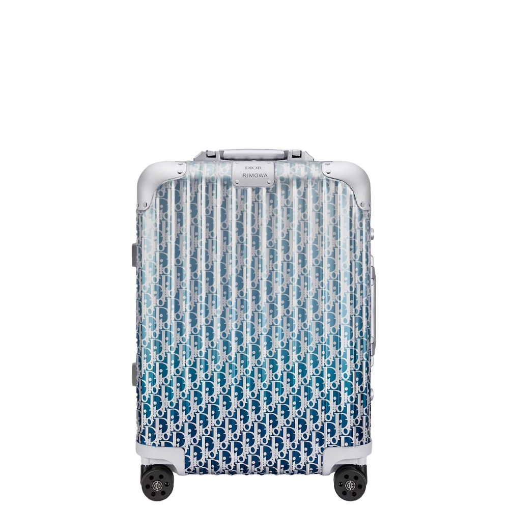 Dior x RIMOWA 4-Wheel Cabin Suitcase Aluminium Dior Oblique Blue Gradient