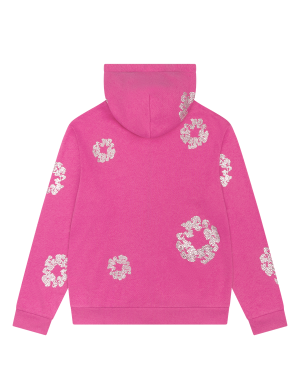 Denim Tears Cashmere Swarovski Cotton Wreath Zip Hoodie Pink