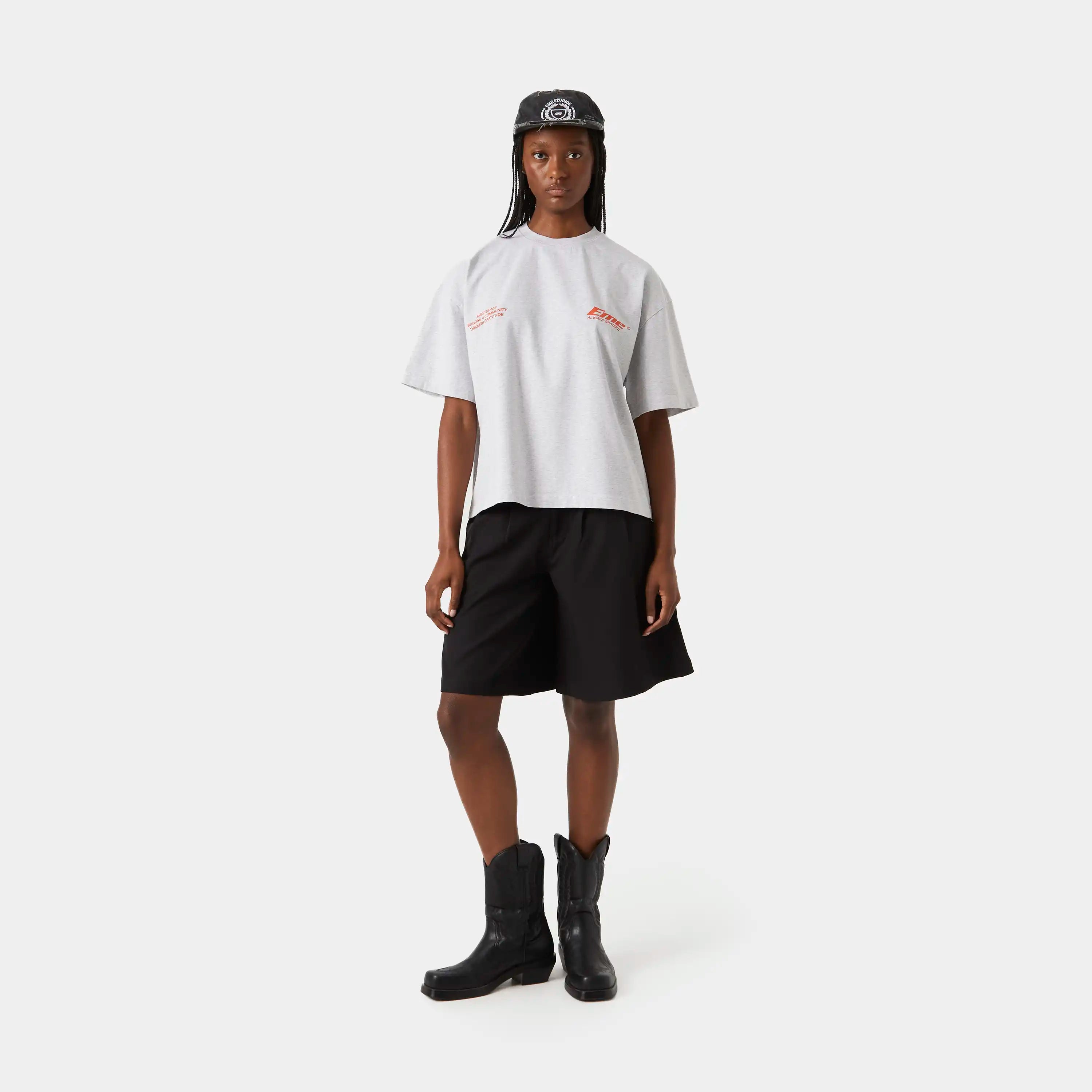 Eme Studios Speeding Up Grey Oversized Tee