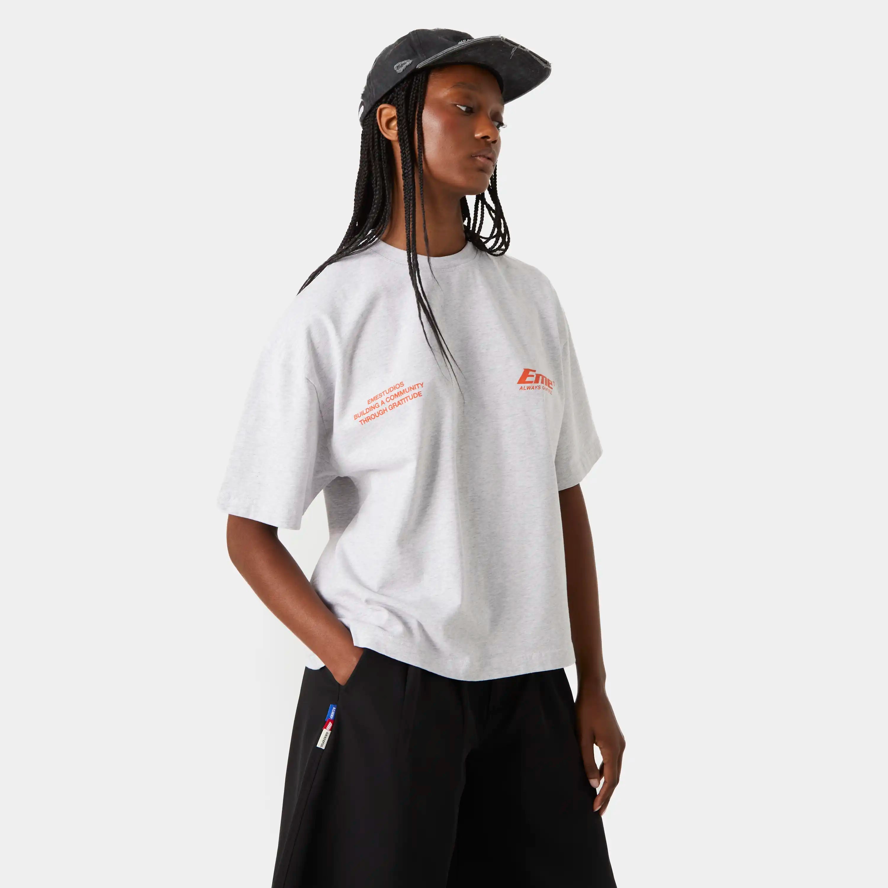 Eme Studios Speeding Up Grey Oversized Tee