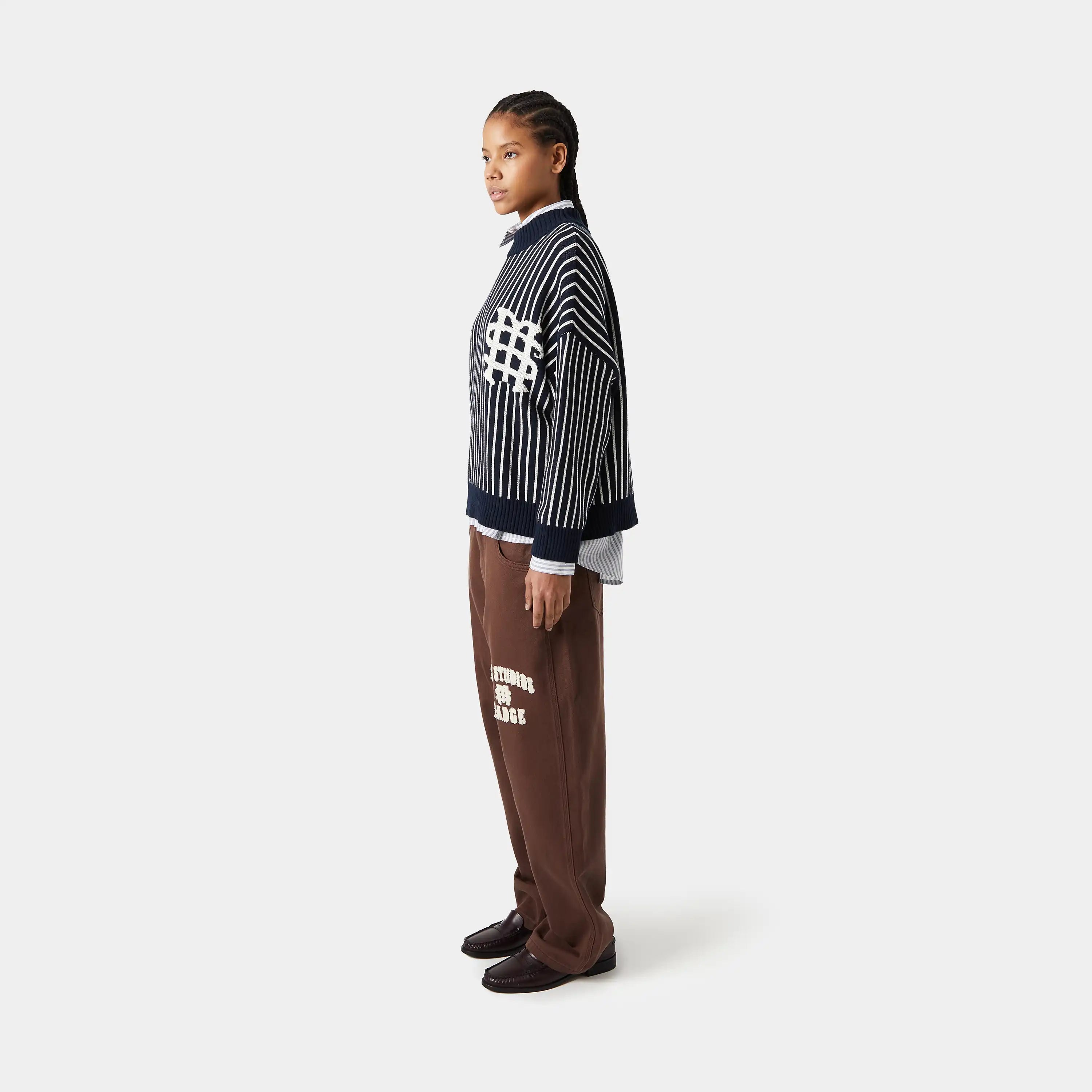 Eme Studios Badge Navy Stripes Knit