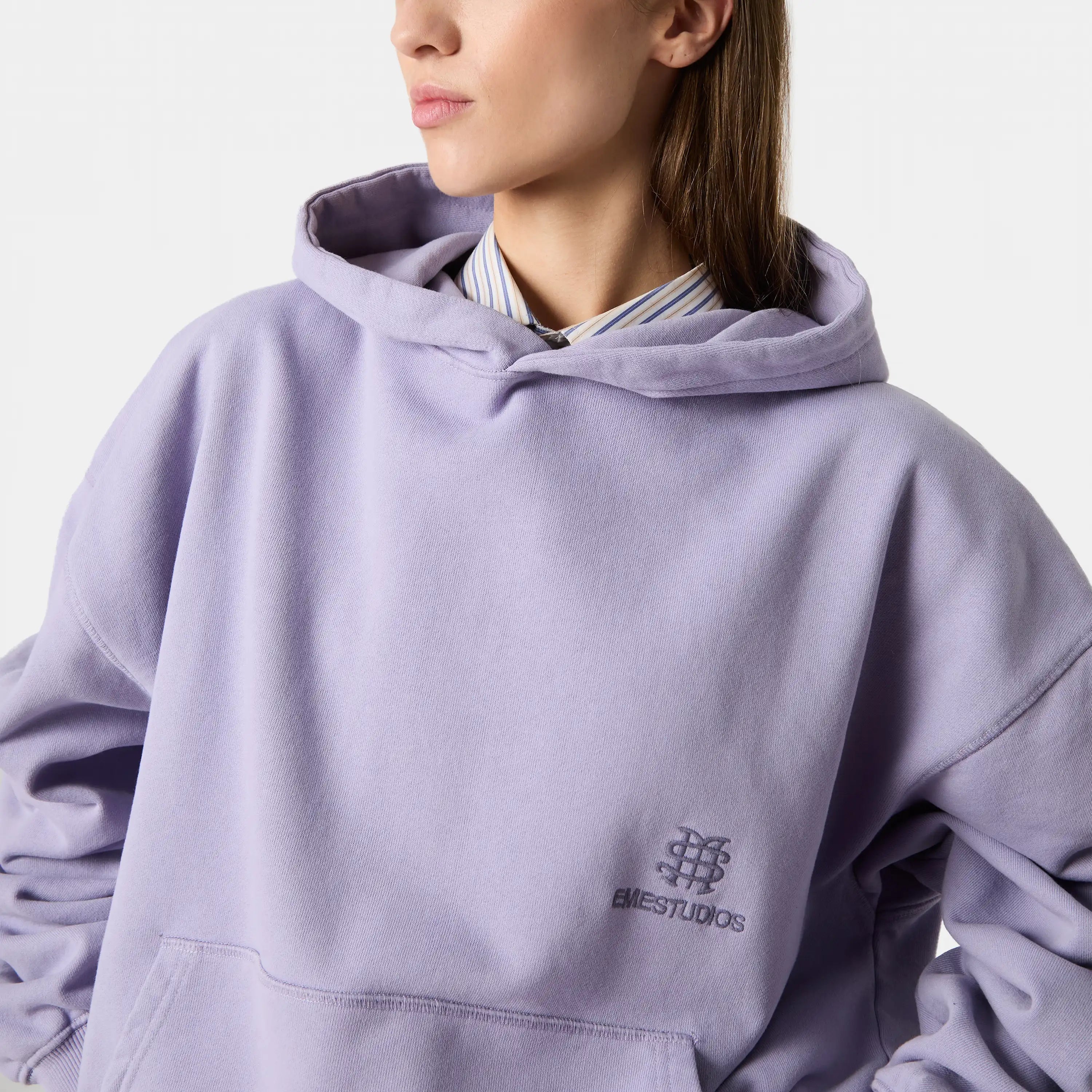Eme Studios – Täglicher, übergroßer Kapuzenpullover in Lavendel