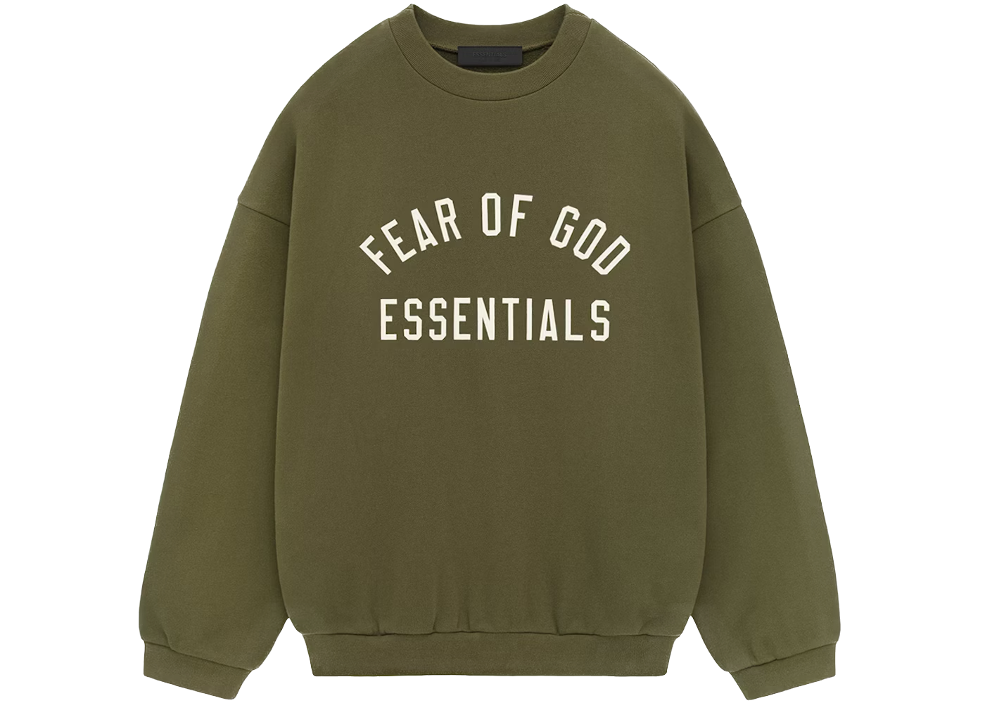 Fear of God Essentials Fleece-Rundhalspullover (FW24) Militär