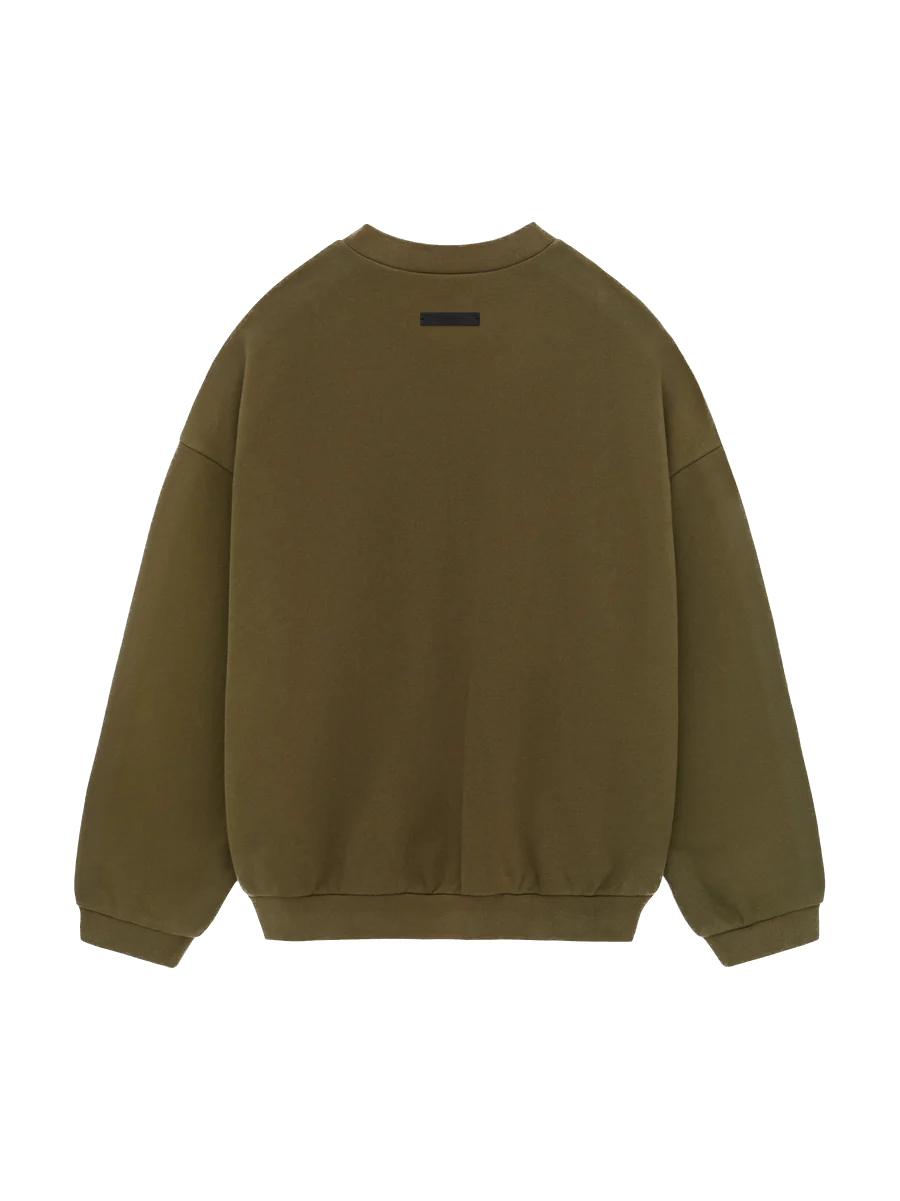 Fear of God Essentials Fleece Rundhalspullover (FW24) Oliv