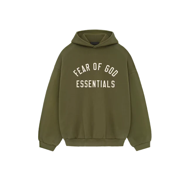Fear of God Essentials Fleece Hoodie (FW24) Military