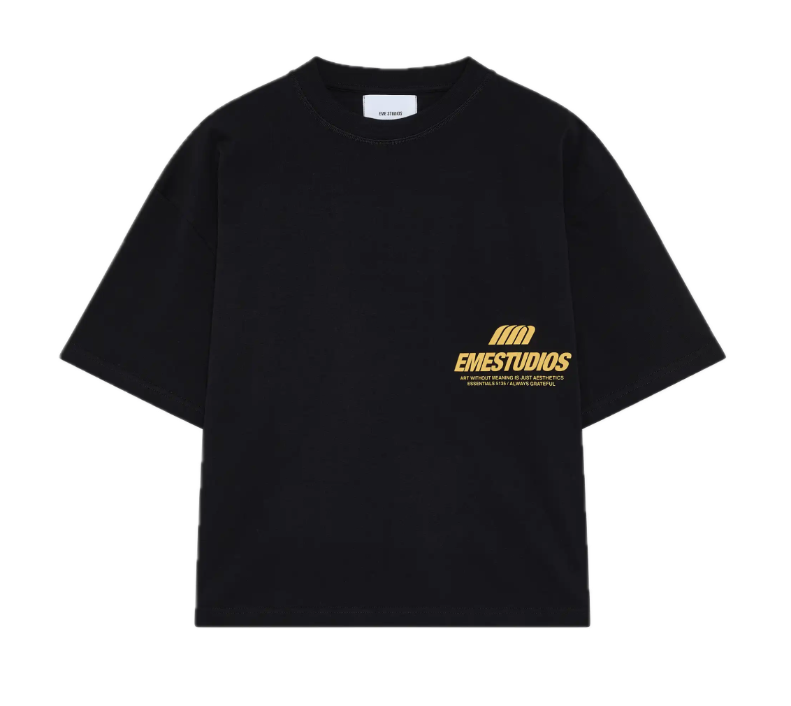 Eme Studios Meaning Black Oversized Tee