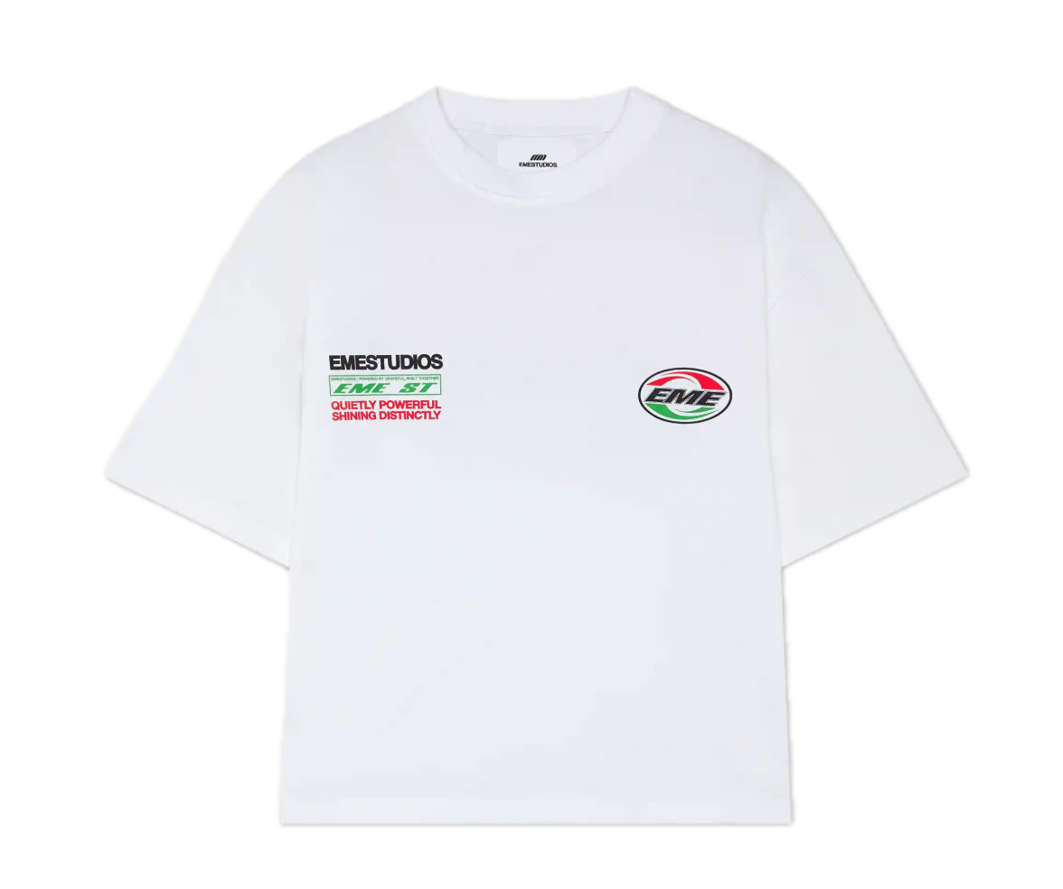 Eme Studios Duality Pearl Oversized Tee White