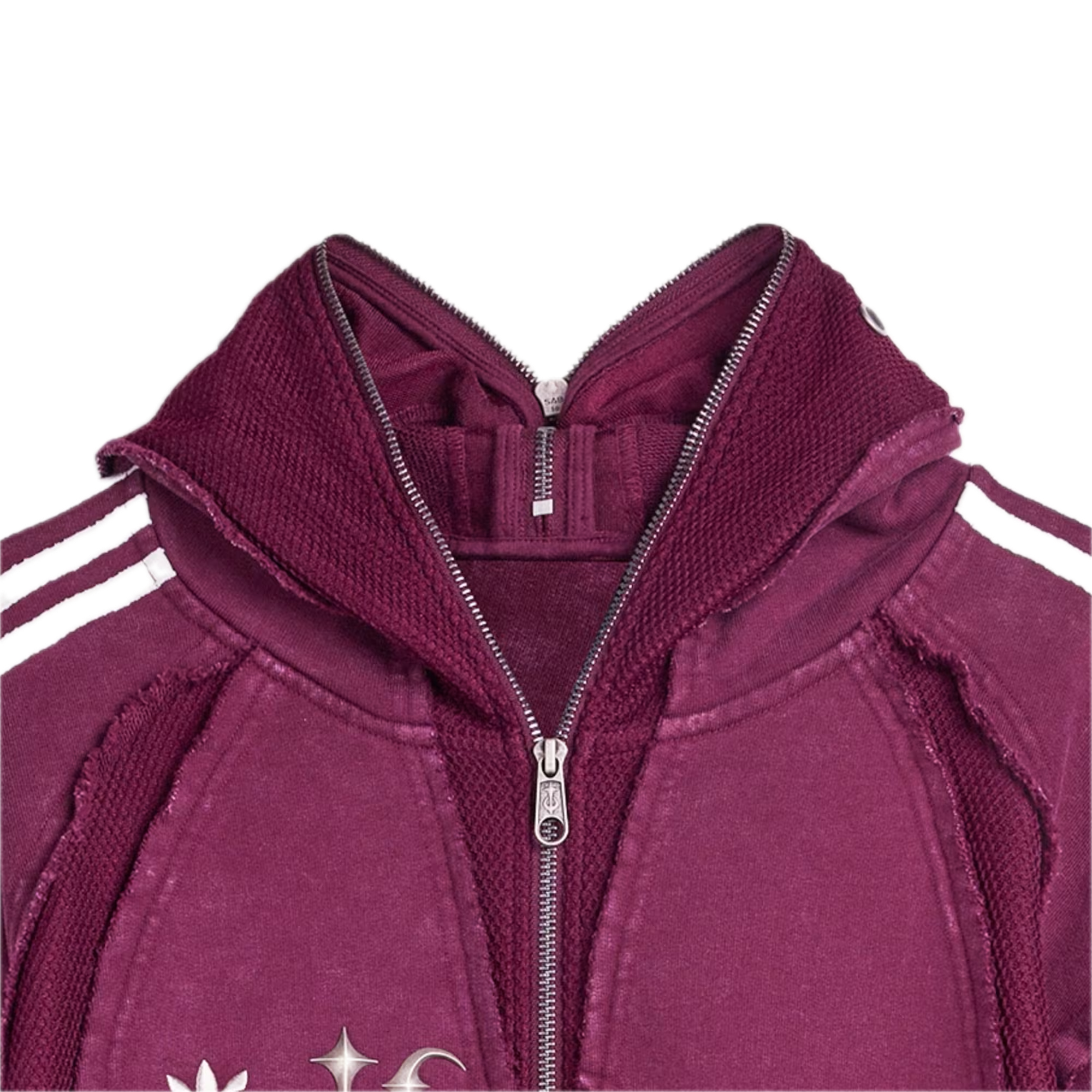 Adidas x Thug Club Teamgeist Kapuzenjacke mit Reißverschluss, weinrot