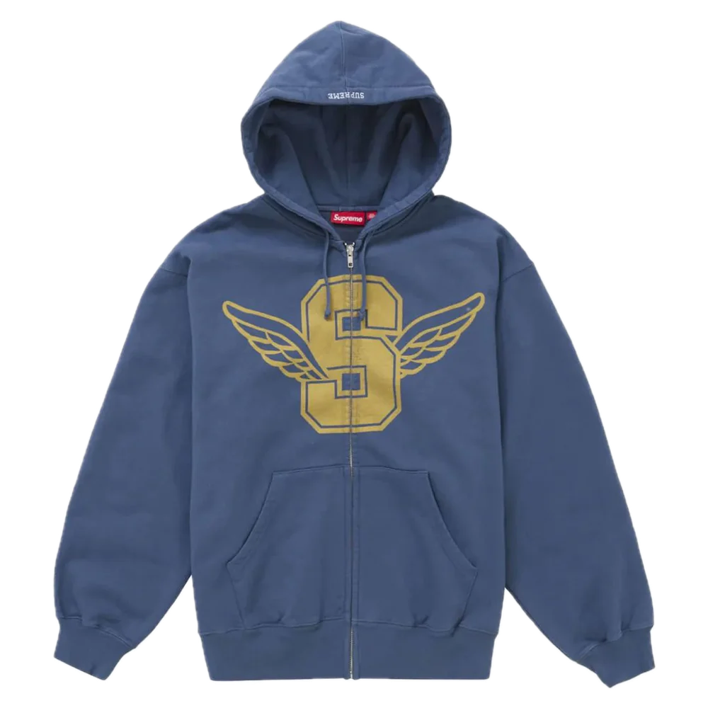 Supreme Wings Zip Up Kapuzenpullover Dunkelblau