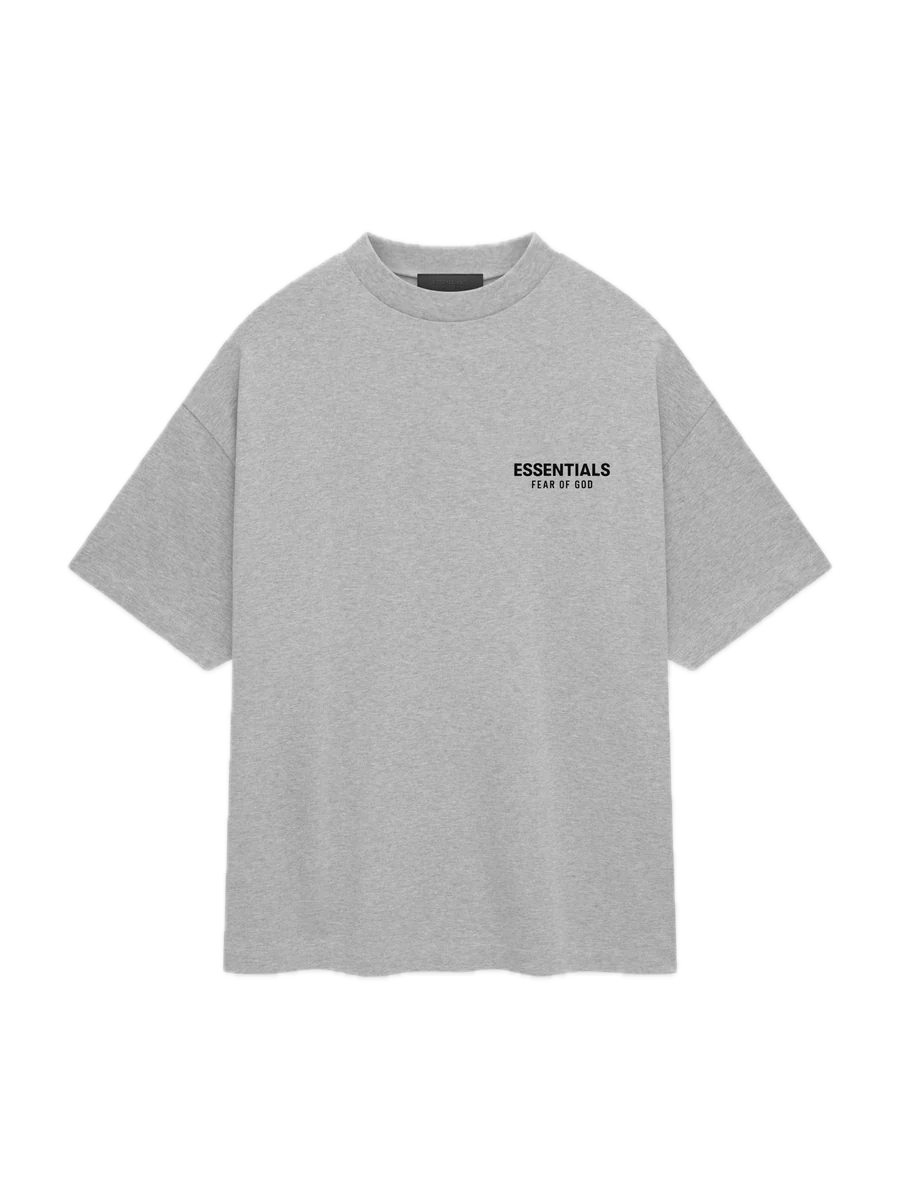 Fear of God Essentials Jersey-T-Shirt mit Rundhalsausschnitt, Hellgrau meliert