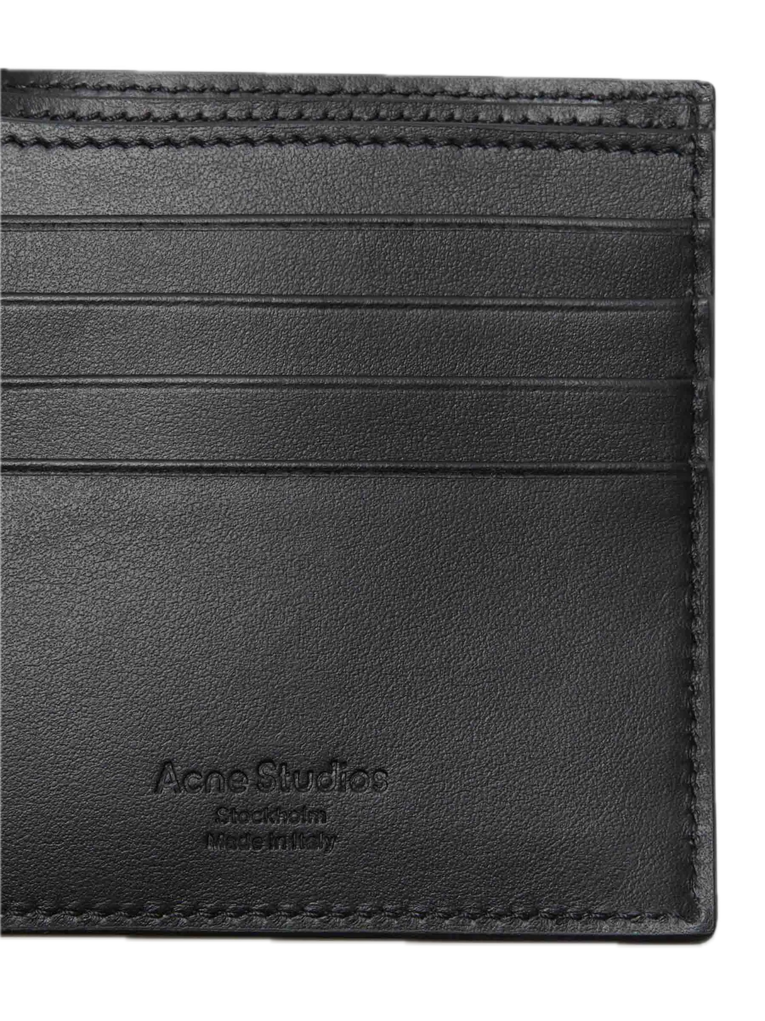 Acne Studios – Gefaltete Geldbörse aus weißem Leder