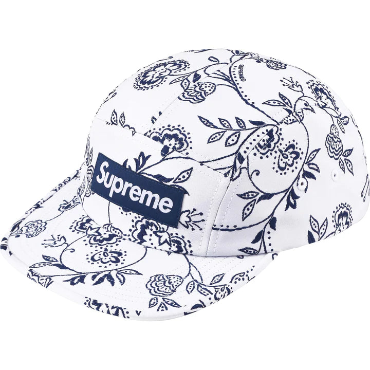 Supreme Floral Jacquard Camp Cap White