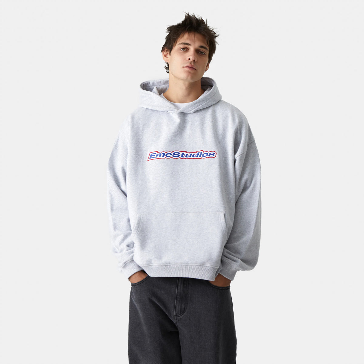 EME Studios Box Heather Gray Oversized Hoodie