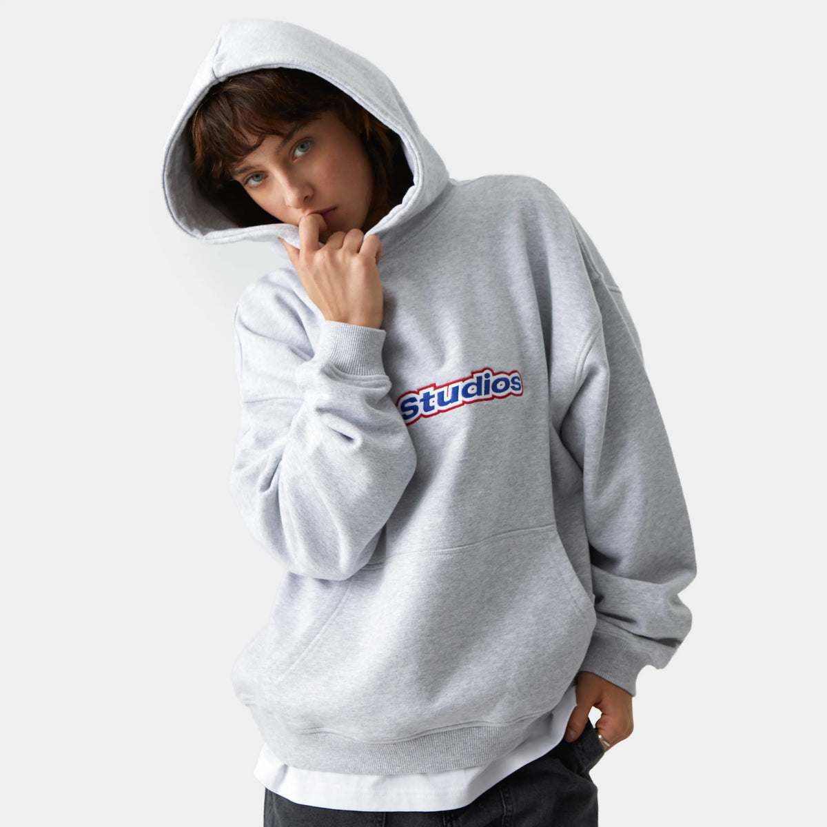 EME Studios Box Heather Gray Oversized Hoodie