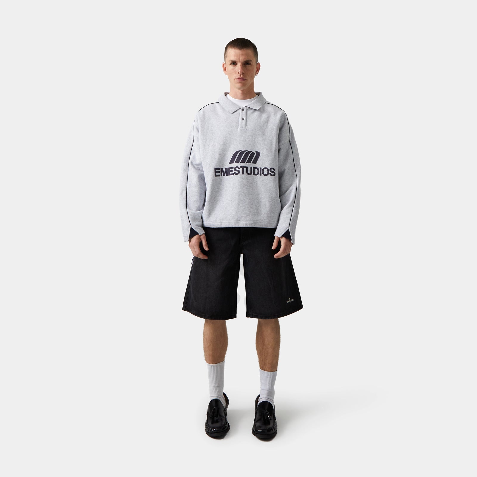 EME Studios Hectic Heather Grey Polo Sweatshirt