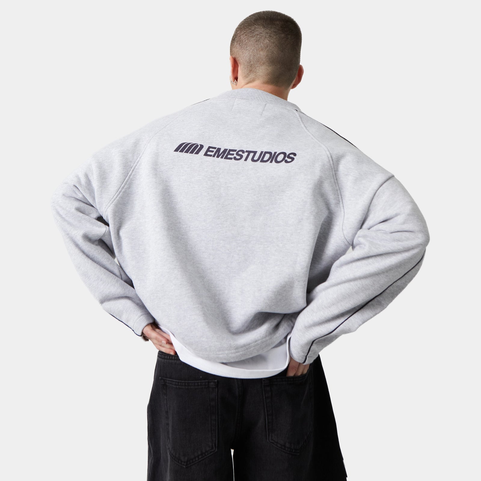 EME Studios Hectic Heather Grey Polo Sweatshirt