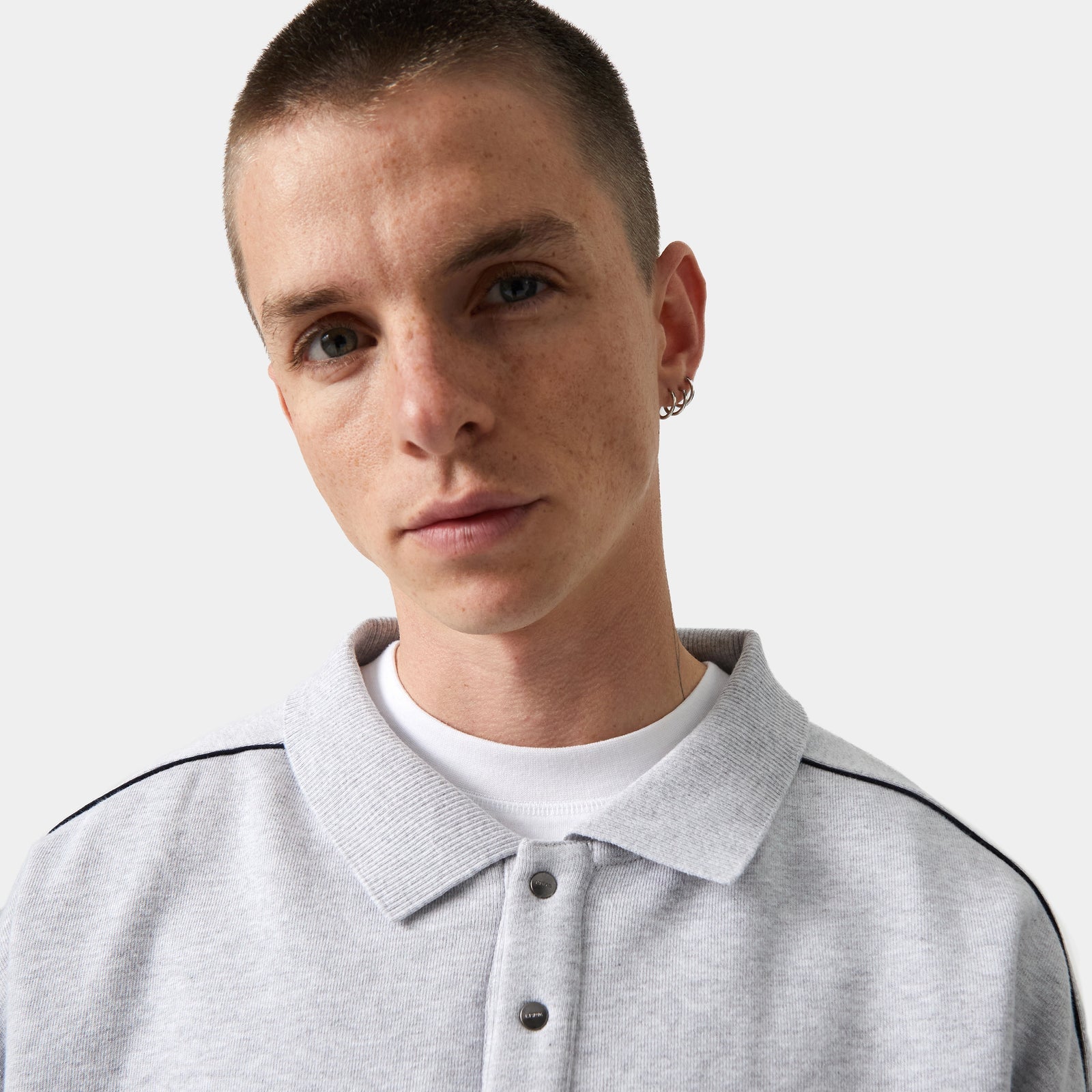 EME Studios Hectic Heather Grey Polo Sweatshirt