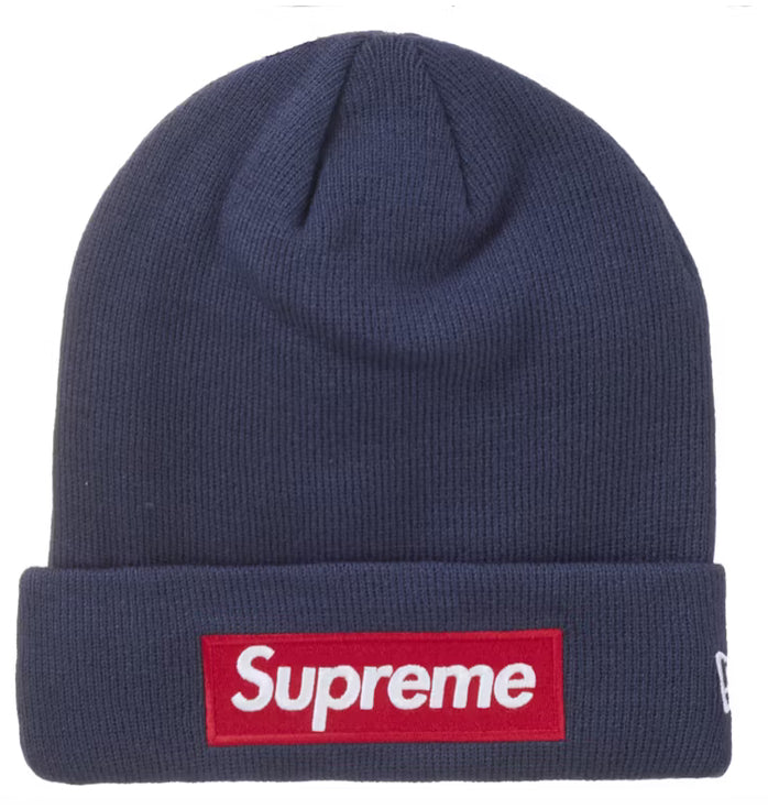 Supreme New Era Box Logo Beanie (FW24) Navy