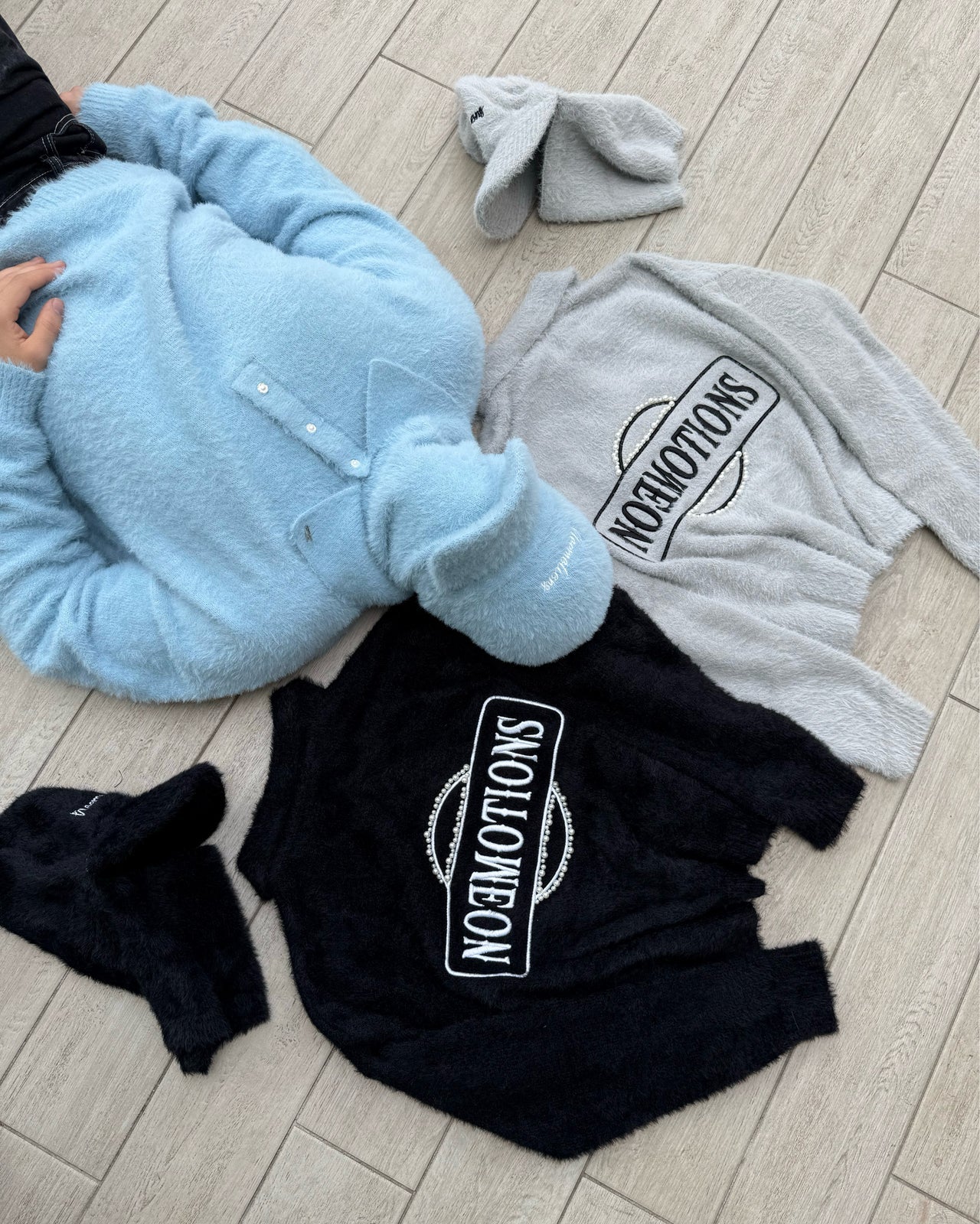 Noemotions Mohair Sturmhaube Baby Blau