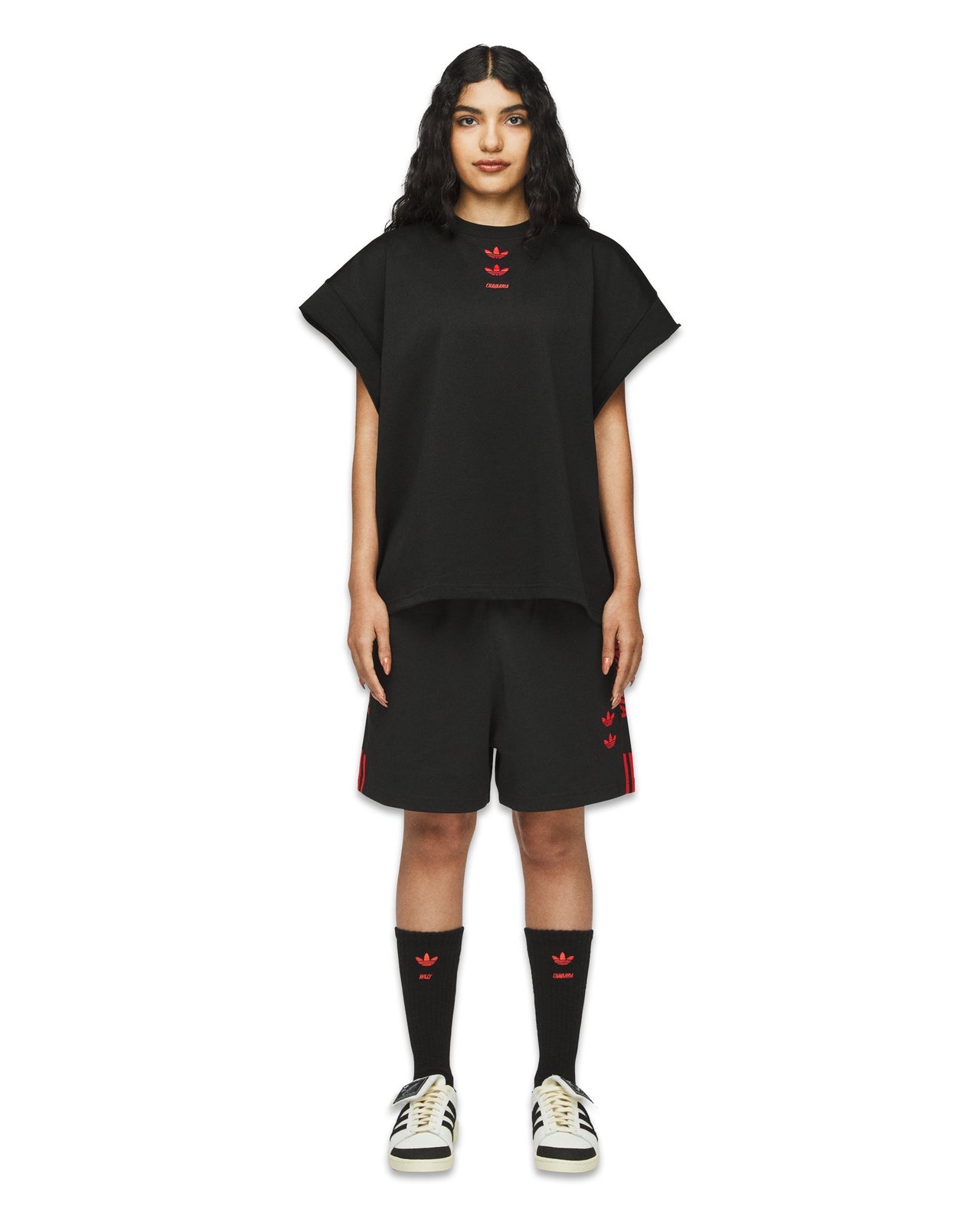 Adidas x Willy Chavarria Gym Shorts Schwarz/Rot
