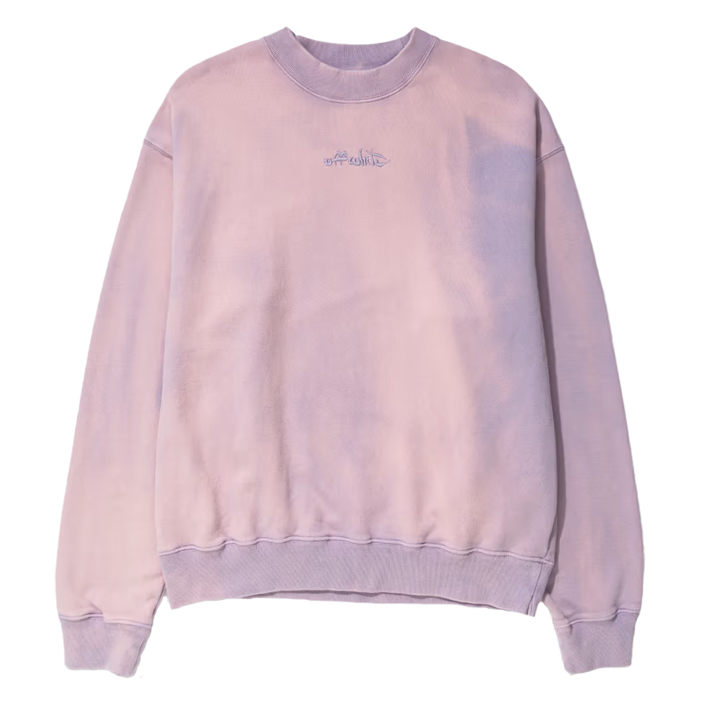 OFF-WHITE Purple Laundry Script Skate Crewneck
