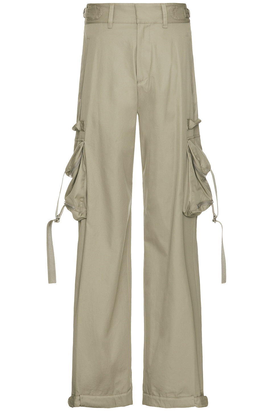 Off-White Zip Cotton Cargo Pant Beige