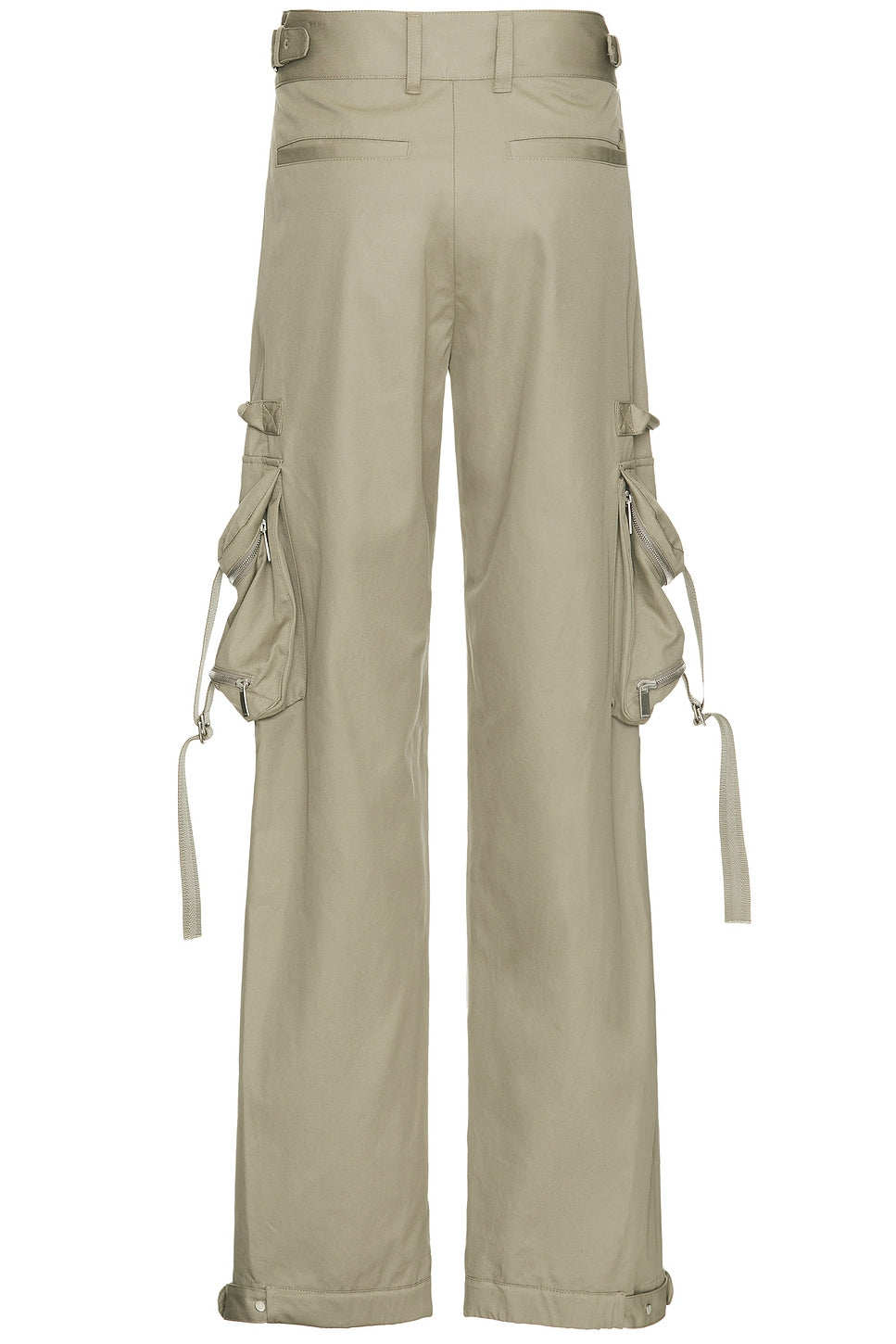 Off-White Zip Cotton Cargo Pant Beige