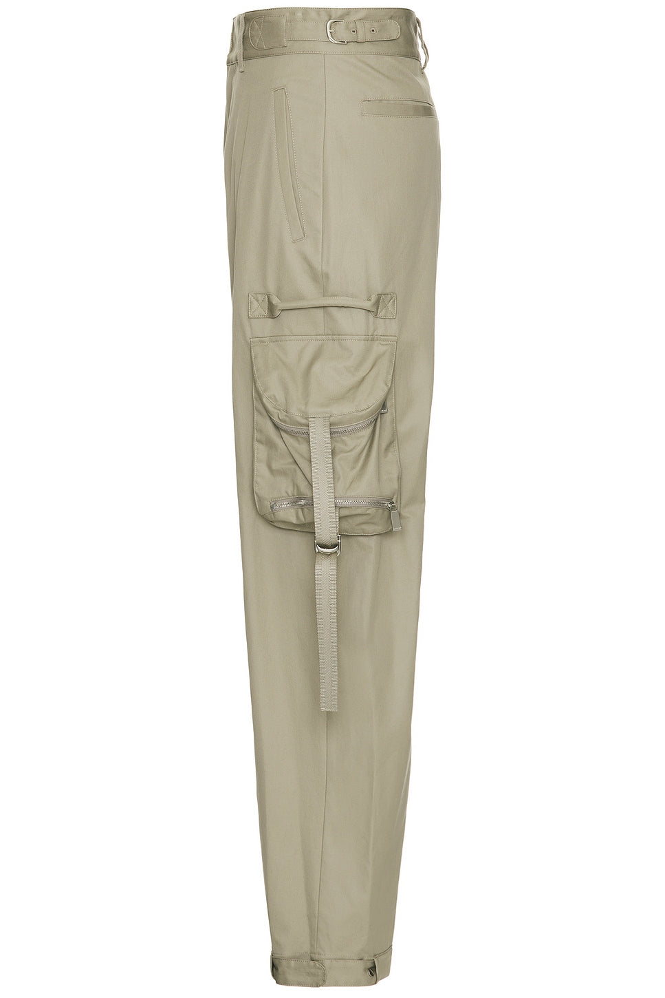 Off-White Zip Cotton Cargo Pant Beige