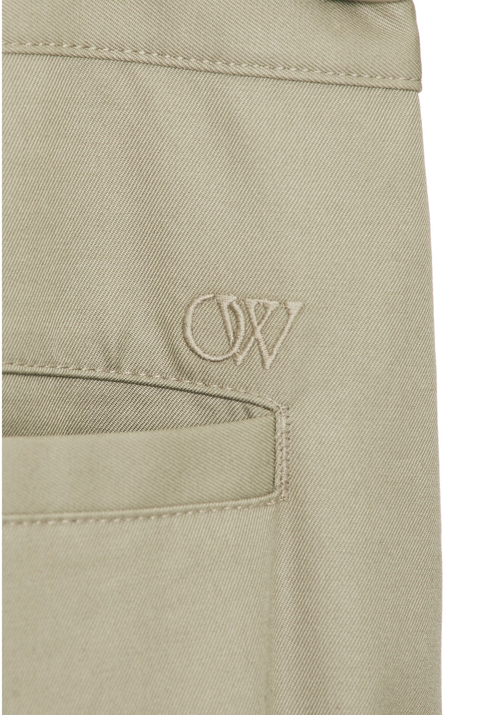 Off-White Zip Cotton Cargo Pant Beige