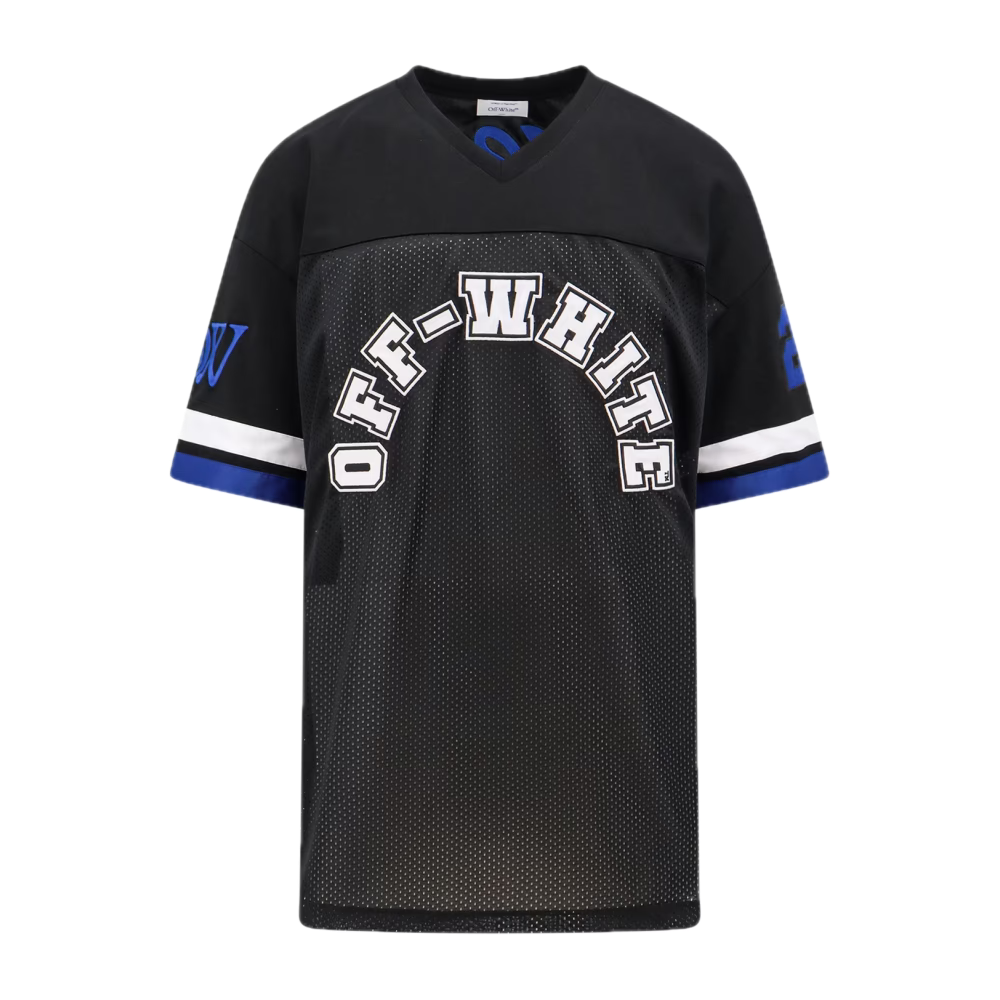 Off-White Football Mesh S/S Tee Schwarz Weiß