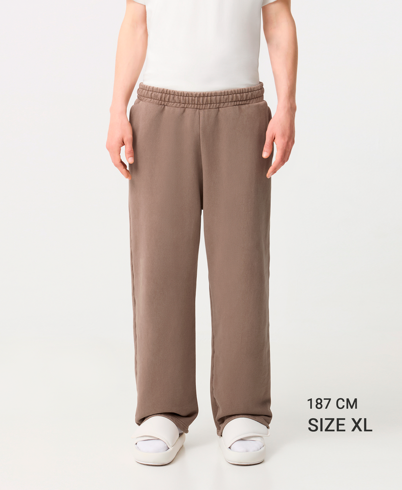 Velour Garments 600 GSM 'Ecru' Straight-Leg Pants