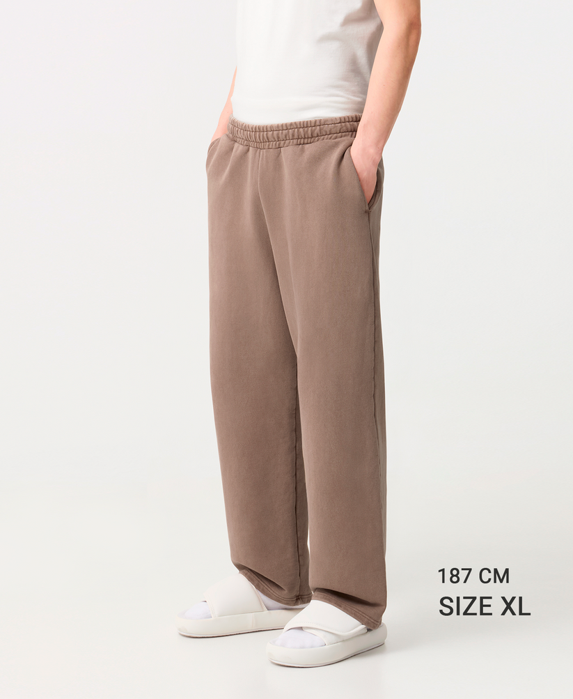 Velour Garments 600 GSM 'Ecru' Straight-Leg Pants