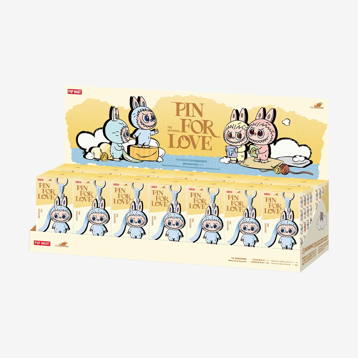 Pop Mart Labubu The Monsters Pin for Love Series Vinyl Plush Pendant (A-M) Sealed Case (1 Blind Box)