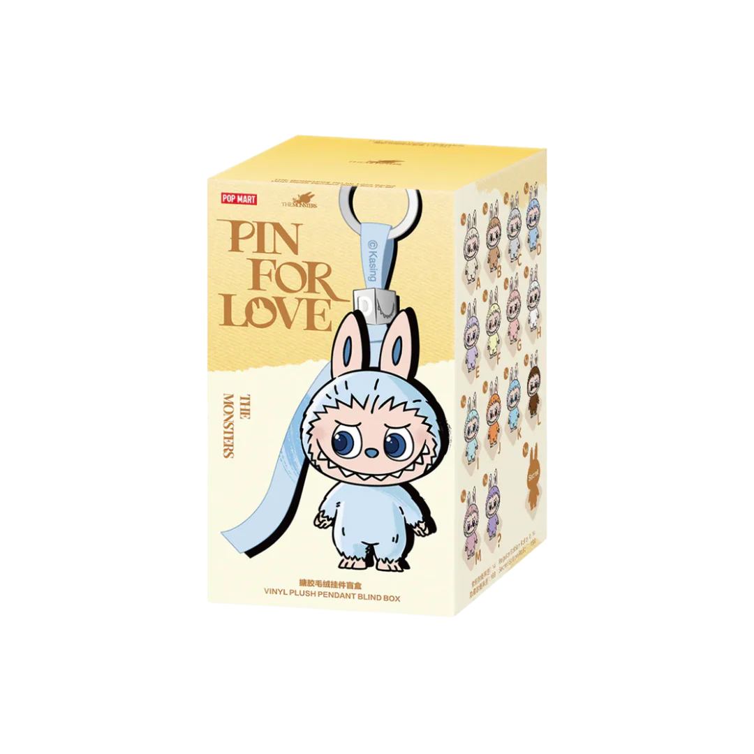 Pop Mart Labubu The Monsters Pin for Love Series Vinyl Plush Pendant (A-M) Sealed Case (1 Blind Box)