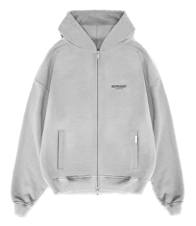 Represent Owners Club Zip Hoodie Ash Gray