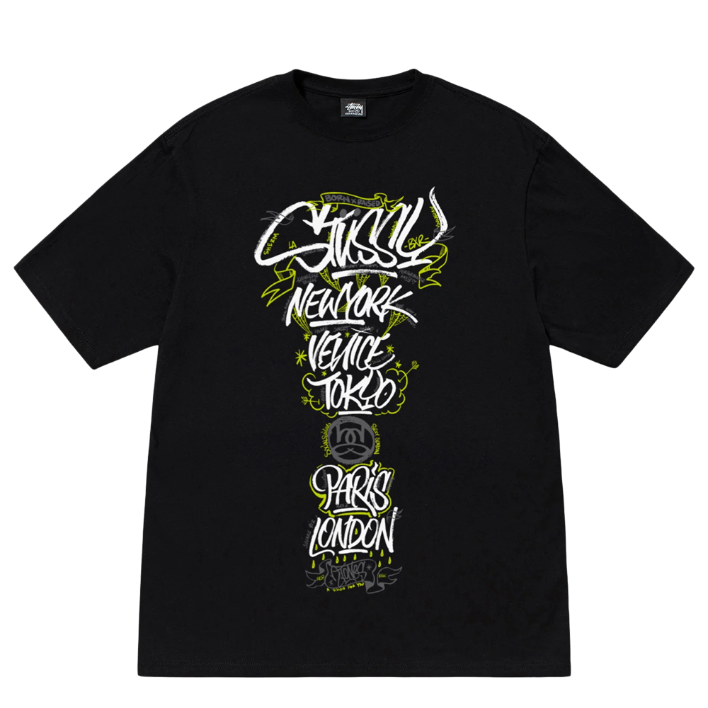 Stussy x Born x Raised Black City Tee