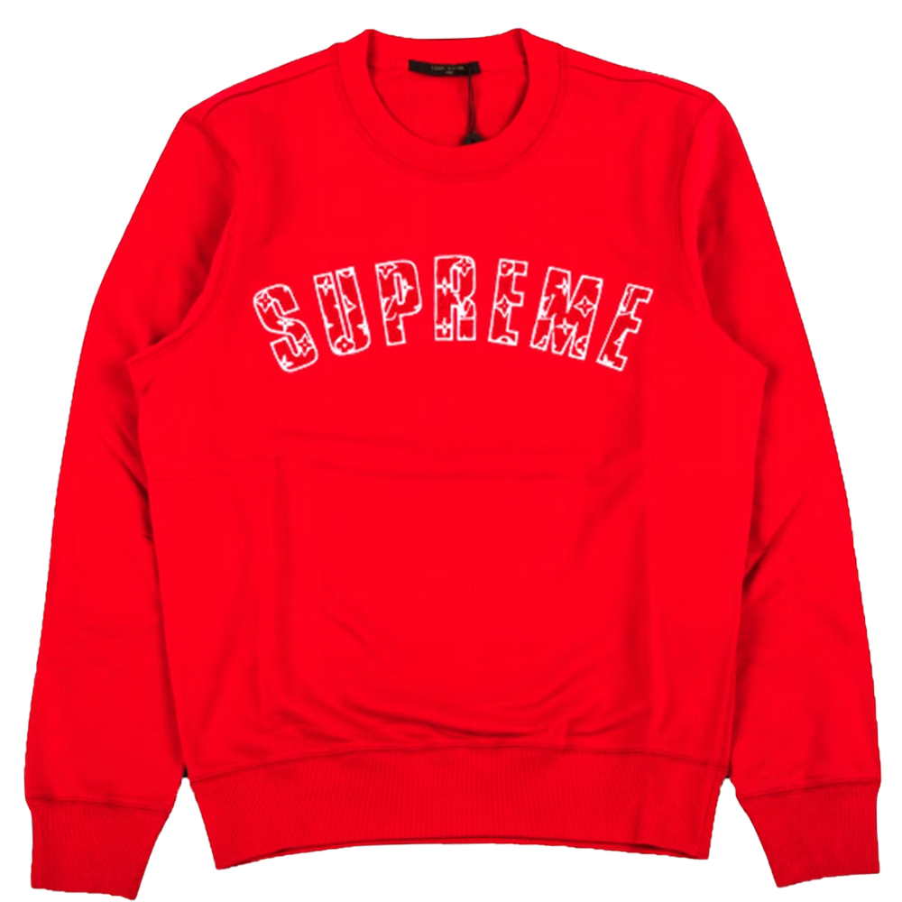 Supreme x Louis Vuitton Arc Logo Crewneck Red