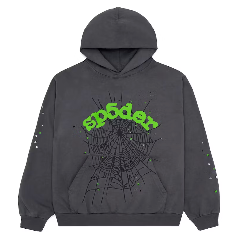 Sp5der Wait Web Hoodie Slate Grey
