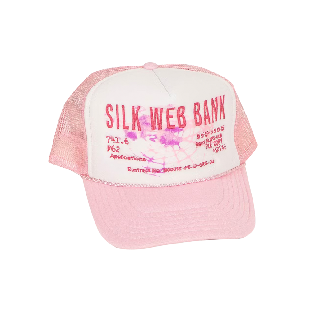 Sp5der Silk Web Bank Trucker Hat Pink