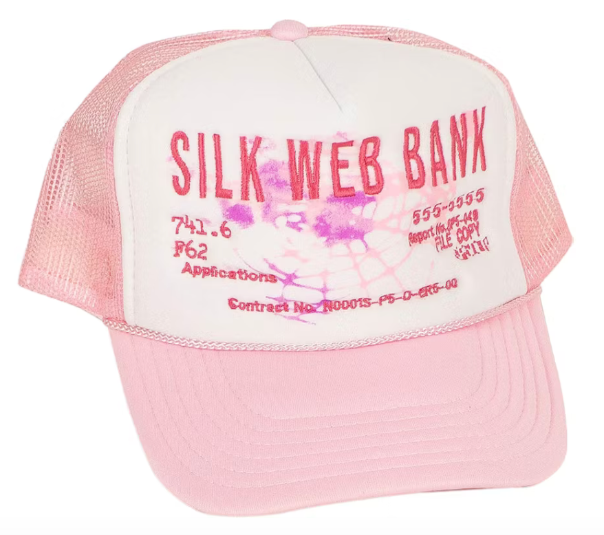 Sp5der Silk Web Bank Trucker Hat Pink