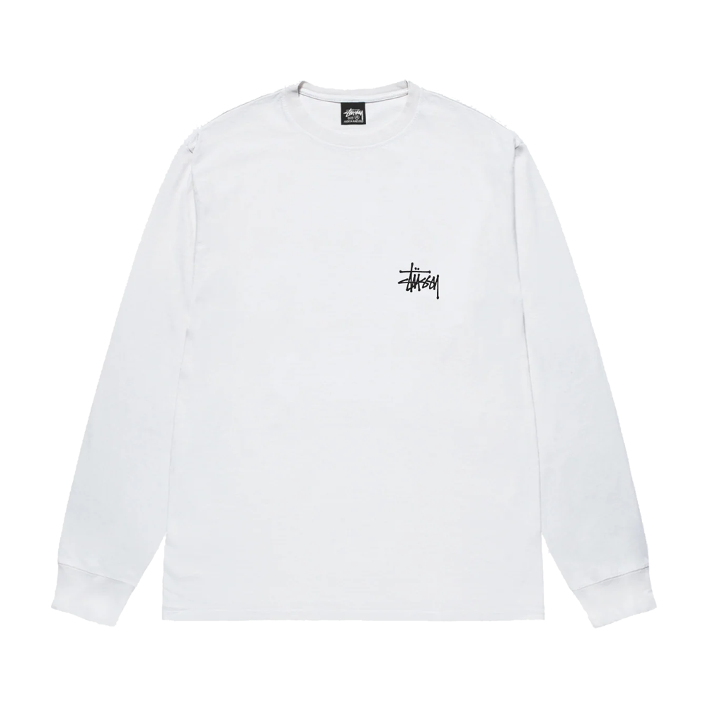 Stussy Long Sleeve Basic Tee White