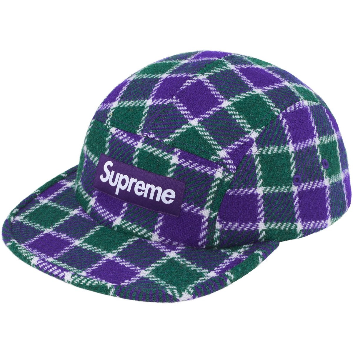 Supreme x Harris Tweed Camp Cap Green Plaid