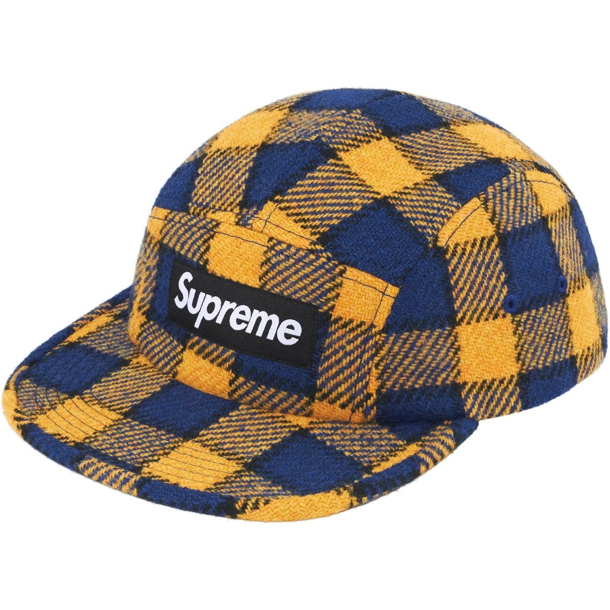 Supreme x Harris Tweed Camp Cap Yellow Plaid