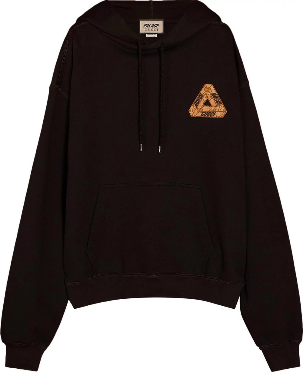 Palace x Gucci Tri-Ferg GG Patch Kapuzenpullover Schwarz