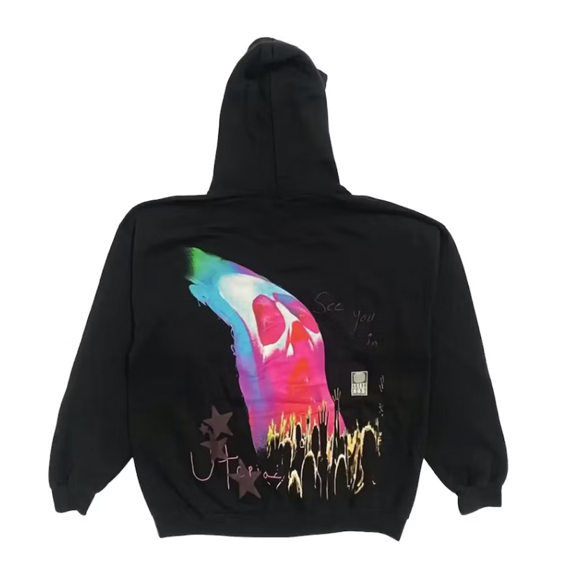 Travis Scott Astrofest Face Melt Hoodie Black