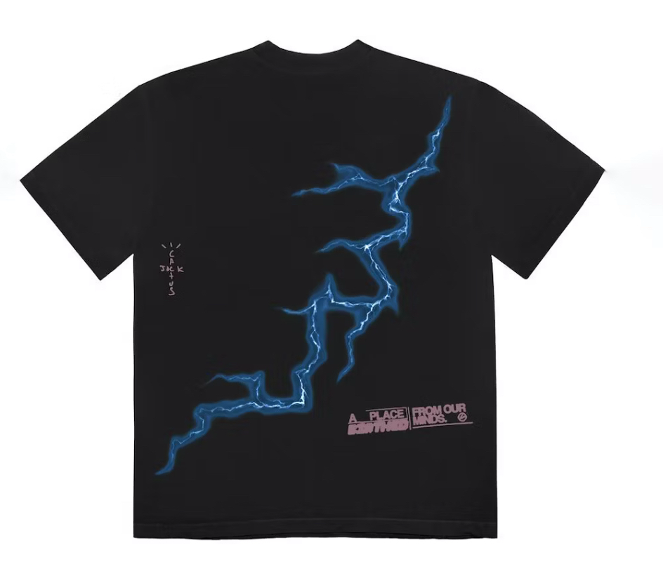 Travis Scott Cactus Jack For Fragment Danger T-Shirt in verwaschenem Schwarz
